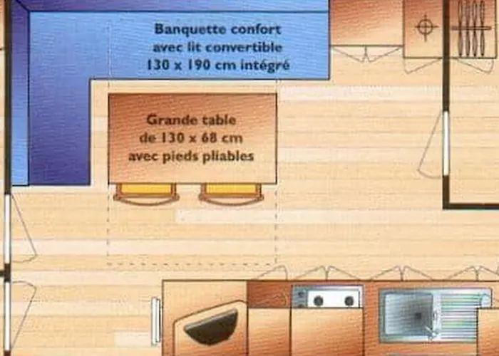 Campsite Mobil-home Avec Terrasse - 4 Pers. - Api-1-52-2026 La Tour-d'Auvergne
